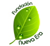 Hoja con gotas de lluvia, logo fundación nueva era